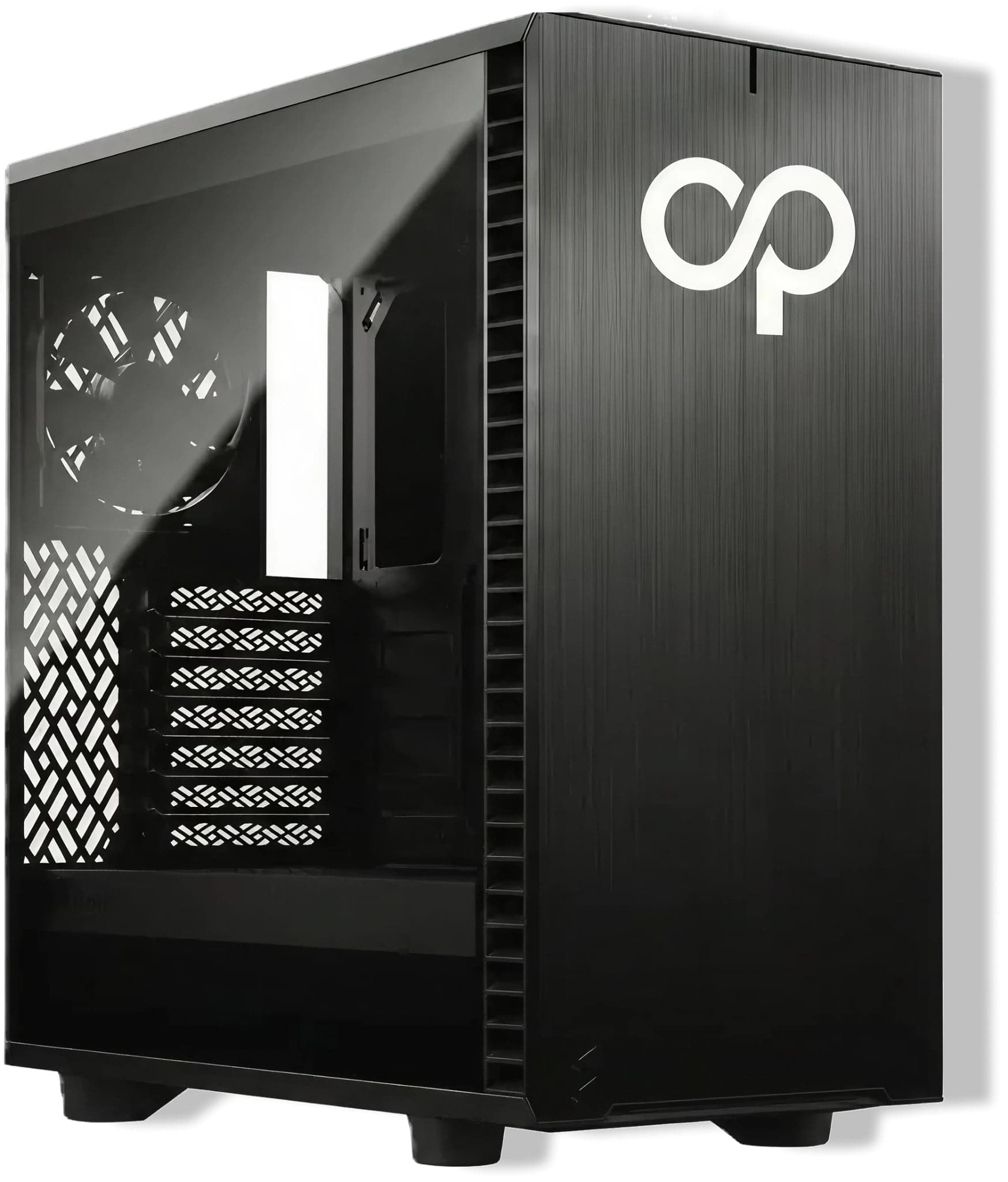 On Prem Computer — elegant AI computer tower with illuminated logo